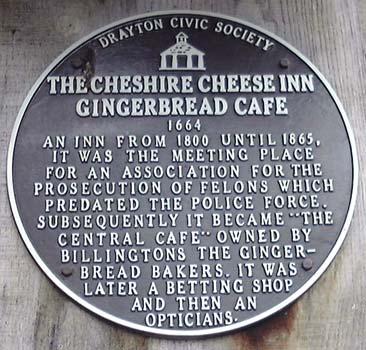 Plaque for Cheshire Cheese Inn